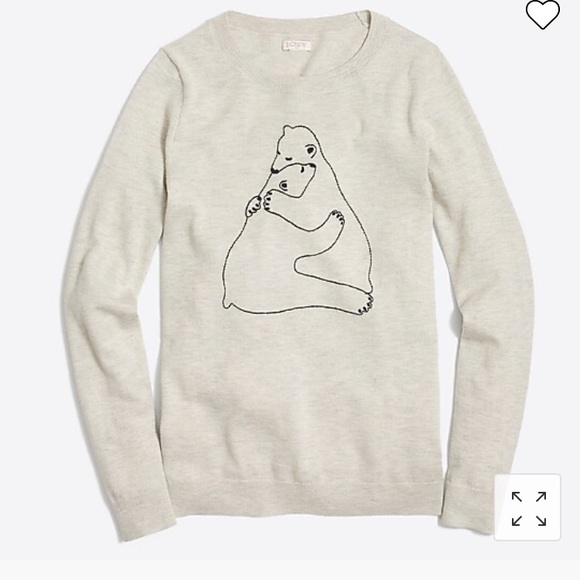 J. Crew Sweaters - J crew Embroidered polar bear hug Teddie sweater sz S